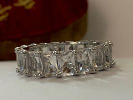 18karat vergoldete Ring weißgold mit Zirkonia 1 Jahr Garanti