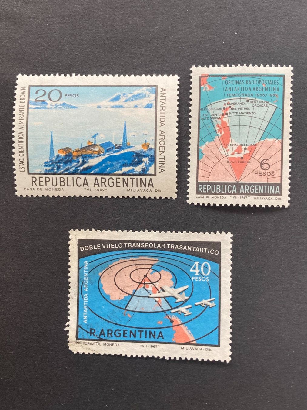 Tutti i francobolli: Argentinien 1967 Satz Argentinische Antarktis gest./postfr. – Usato da Winterthur venduto da schnueps