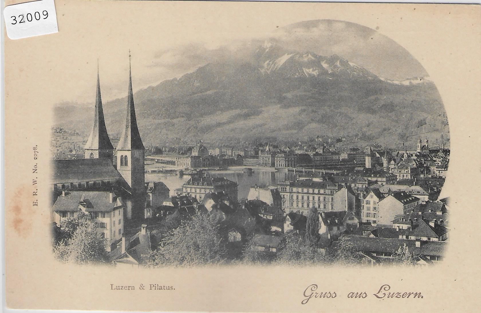 Cartoline postali: Gruss aus Luzern mit Pilatus - Litho – Usato da Ettingen venduto da Kartenplanet