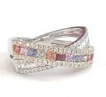 Ring: 13 Rainbow Saphire 0.88ct. und Diamanten statt 3.150,-