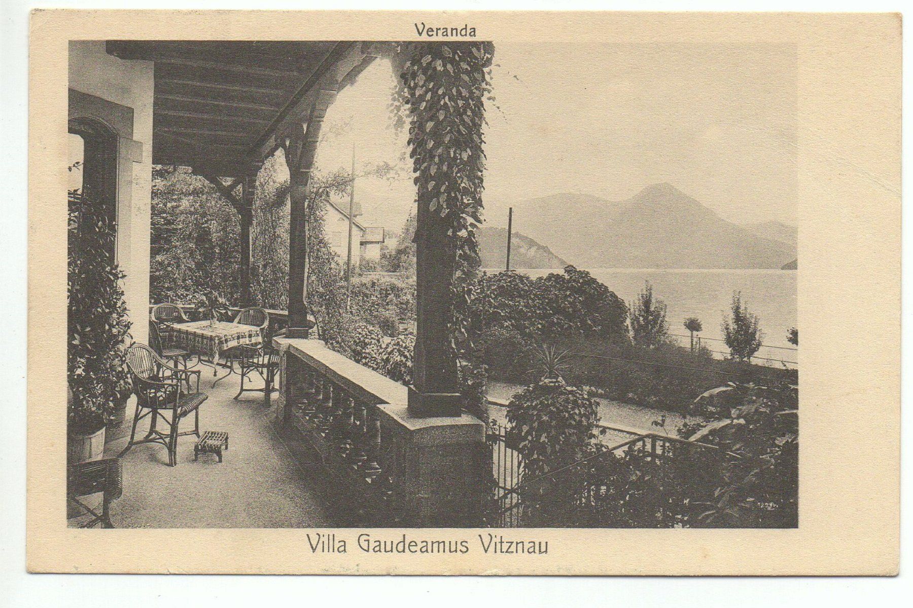 Cartoline postali: VITZNAU Villa Gaudeamus, Veranda – Usato da Jona venduto da philajona