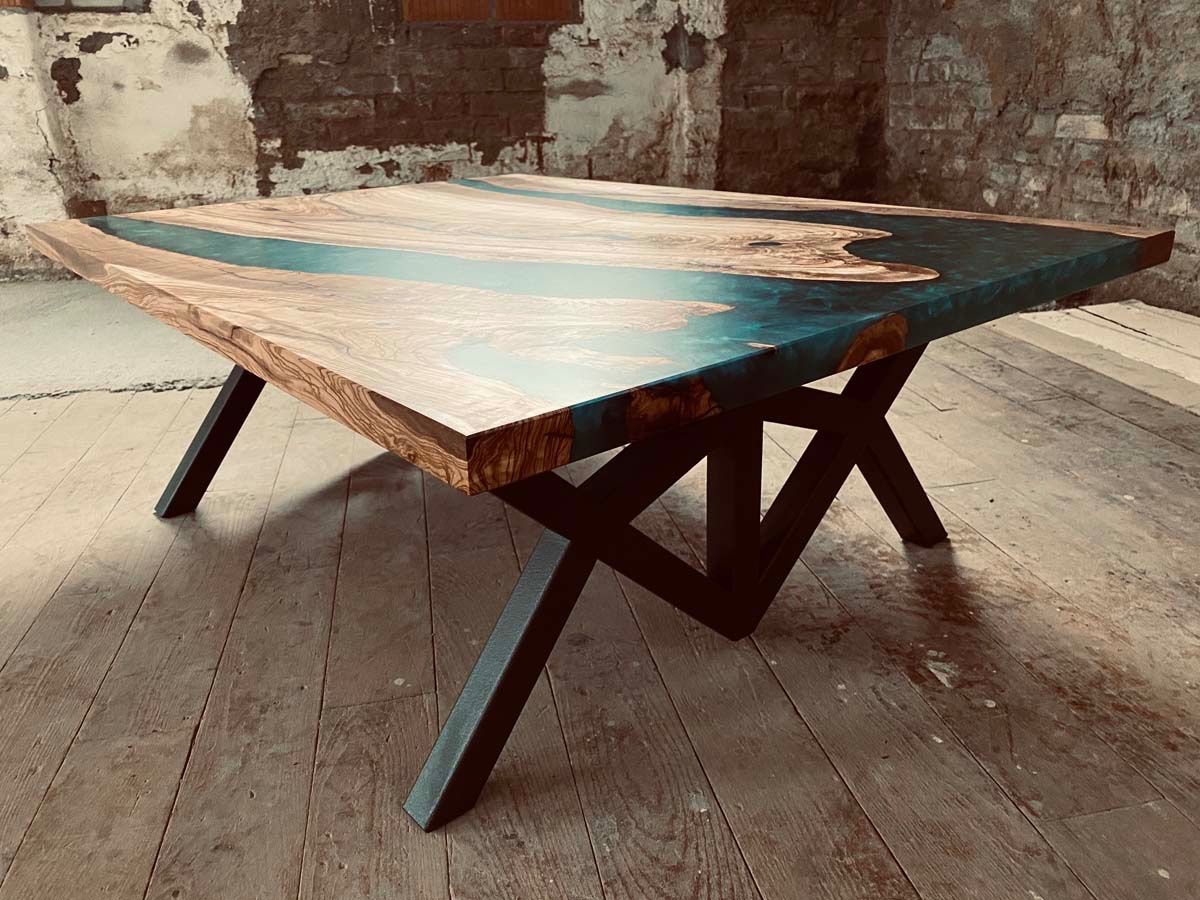 Tavoli: Olive wood and epoxy coffee table - beautiful & unique – Nuovo (secondo la descrizione) da Unterseen venduto da Drewski 2