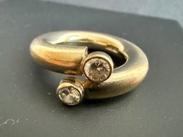 Massiver Silber Ring 925, vergoldet