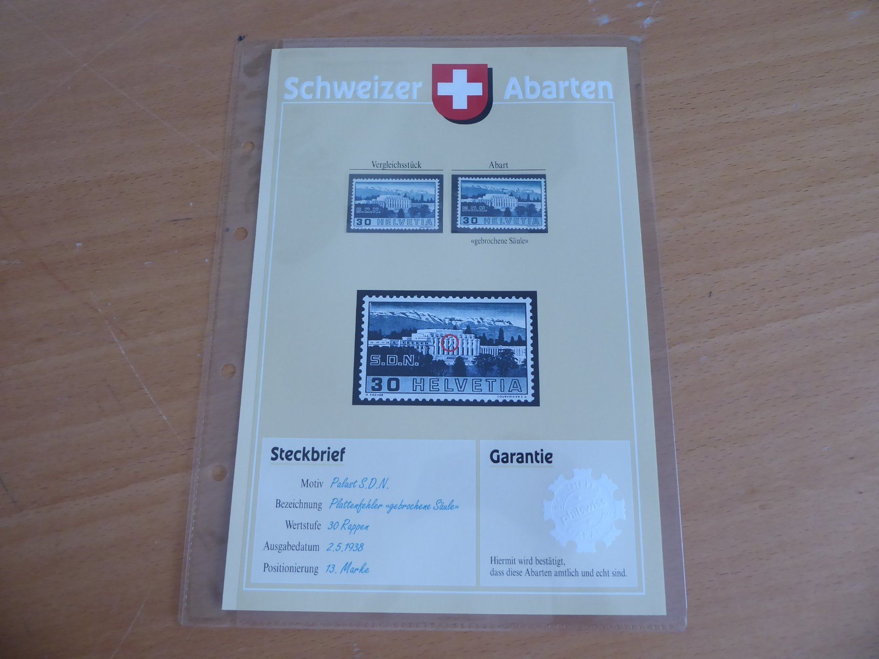 Tutti i francobolli: § SCHWEIZER ABARTEN    Gebrochene Säule – Usato da Rothrist venduto da swisstools