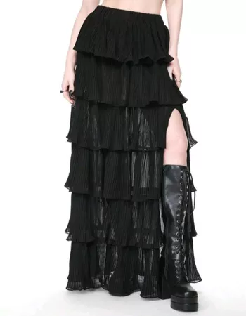 Gestufter Gothic Maxirock Gr XS/S *neu*