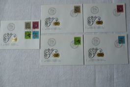 Pro Patria 1980 5 FDC Satz & Einzelmarken SBK B186 - B189