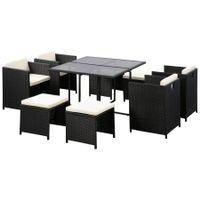 Rattangarnitur LECCE schwarz - Gratis Versand