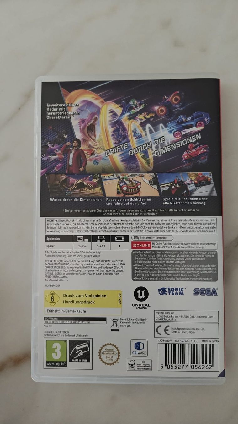 Nintendo Giochi: Sonic Racing Crossworlds Nintendo Switch – Usato da Steinach venduto da Giusep7 1