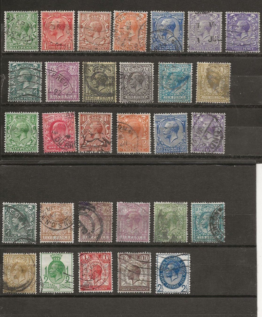 Tutti i francobolli: Royaume Uni Georges V 1912 à 1929 – Usato da Sion venduto da PierreP01