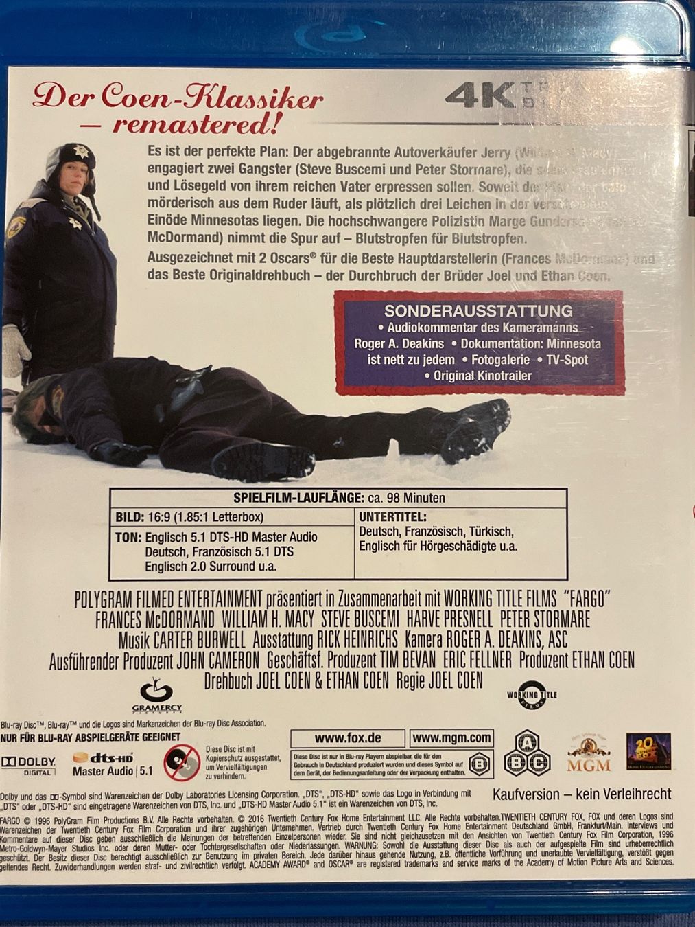Alle DVDs: Fargo  (1996)   4K Transfer – Neu (gemäss Beschreibung) aus Waldenburg von Gonzo8 1