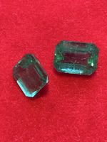 2 Smaragde geschliffen 2.95 ct + 2.47 ct