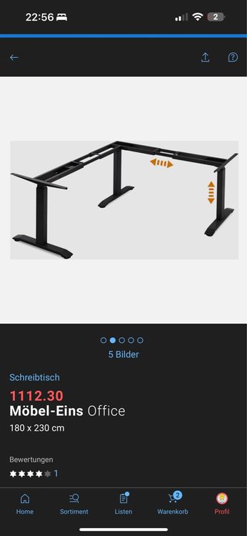 Schreibtische: Eck-Schreibtisch höhenverstellbar – Gebraucht aus Igis von Vi99 1