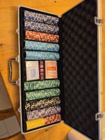 Poker Koffer Set mit Chips und Karten guter Zustand