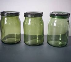 3x 1L Bülacher Glas mit Spannring, ohne Gummidichtung.