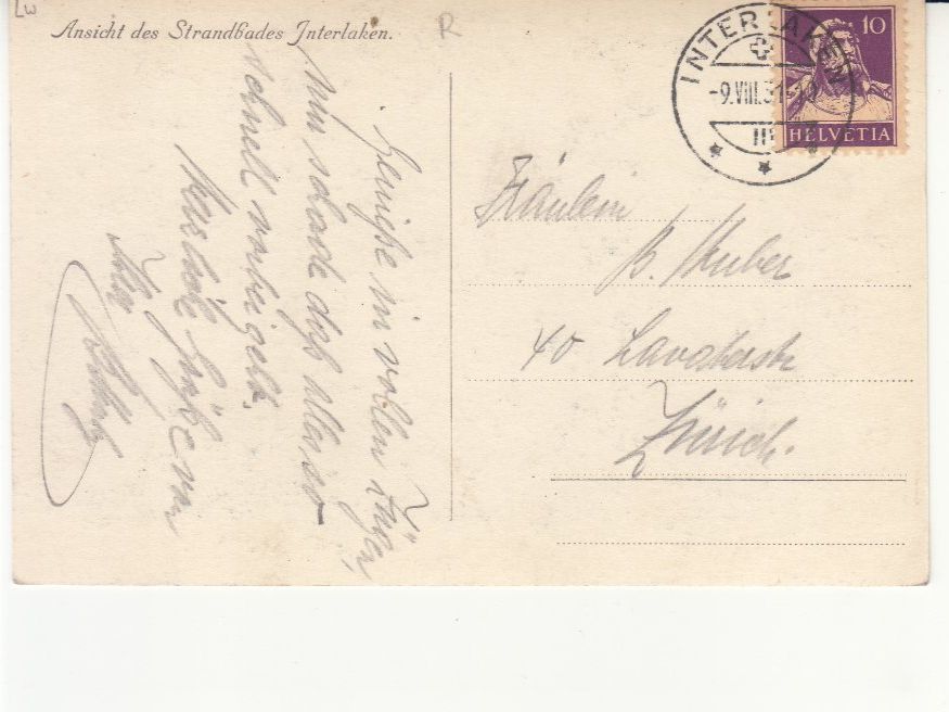 Cartoline postali: Interlaken Strandbad 1931 – Usato da Bürglen TG venduto da StampGraf 1