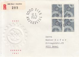 SBK 448 im 4er-Block FDC