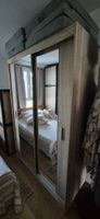 Holzschrank mit Glas schiebe Türen 130*200