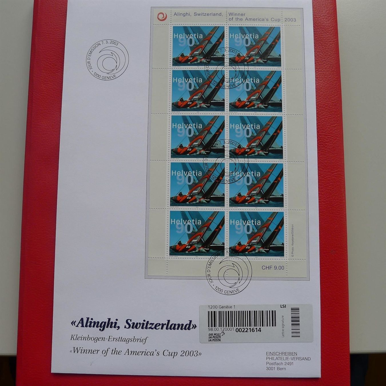 Alle Briefmarken: 2003, ALINGI-BLOCK Kleinbogen auf FDC, Kat: 60.-+ – Gebraucht aus Sursee von Luzernerraute