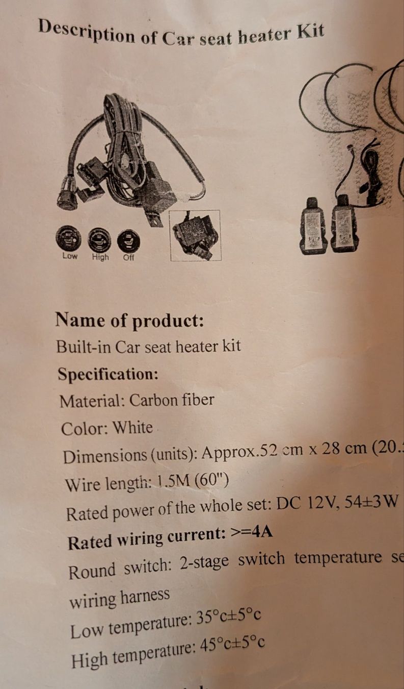 Heizgeräte: 1x Autositzheizung Carbon 12V – Neu (gemäss Beschreibung) aus Dietlikon von Mankai 2