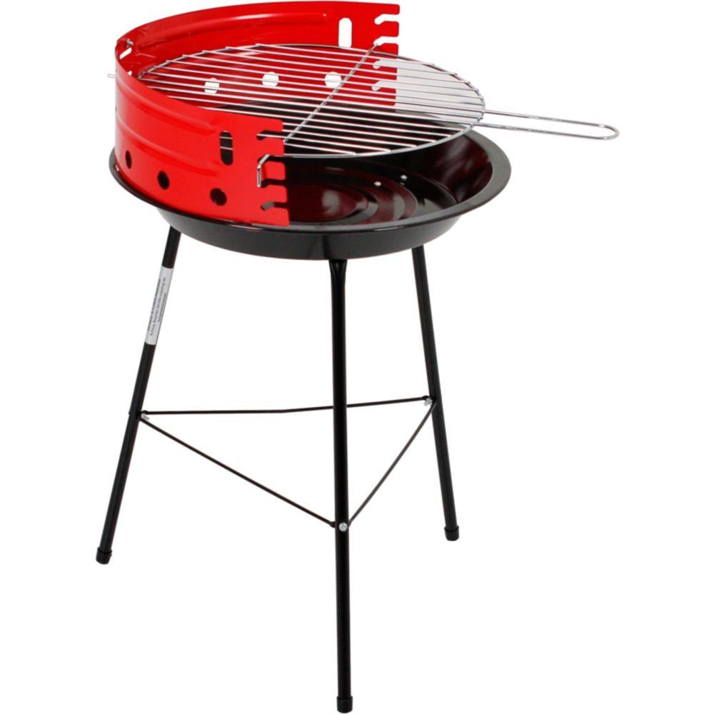 Grills: Rundgrill mit Dreibeingestell Stahlblech, mit Windschutz – Neu und originalverpackt aus Pratteln von nt.geschenkshop