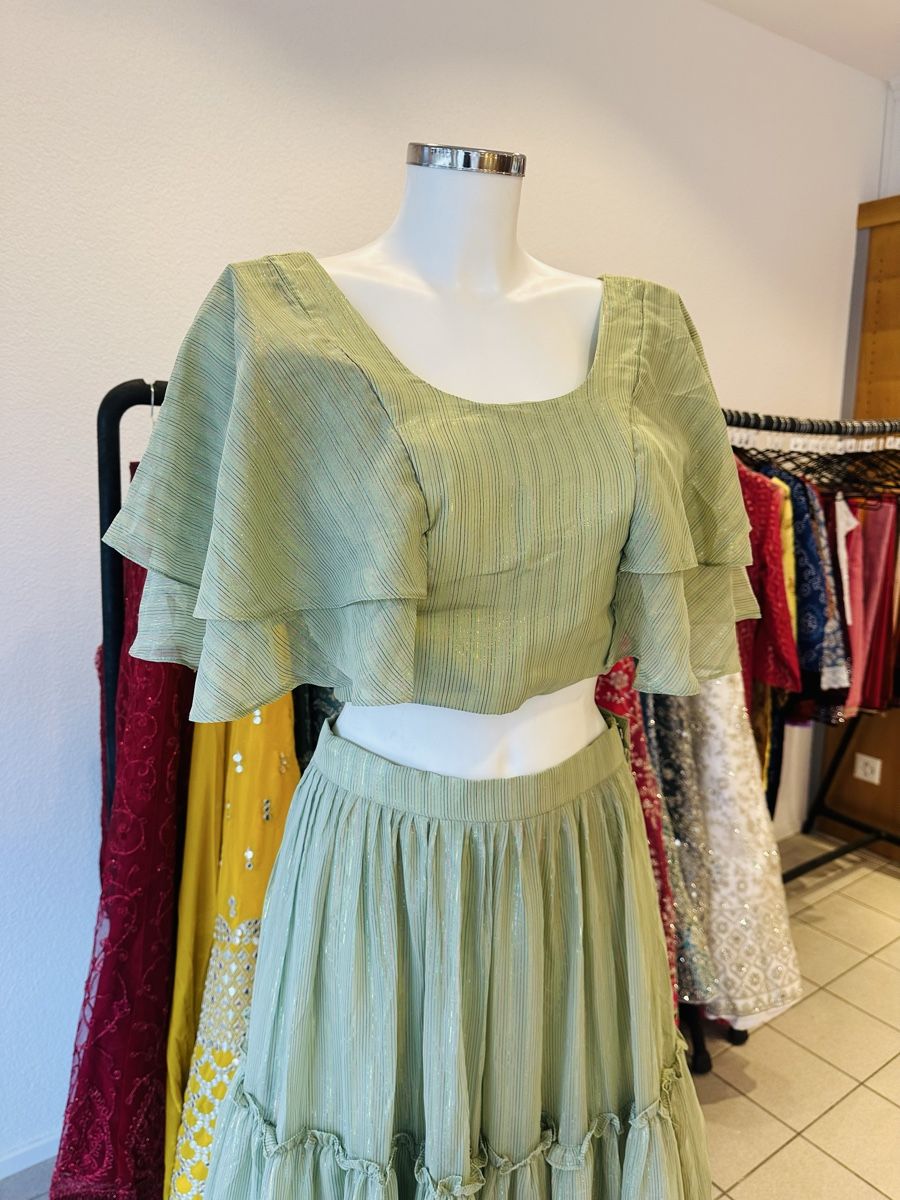 Vestiti: Lehenga-Set, Olivgrün, – Nuovo e nell'imballaggio originale da Burgdorf venduto da LittleNora 2