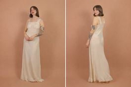 1940s White Silk Nightgown - Size S