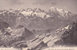 Grand Muveran (3051m) VS, Blick Richtung Mont Blanc (4808m)