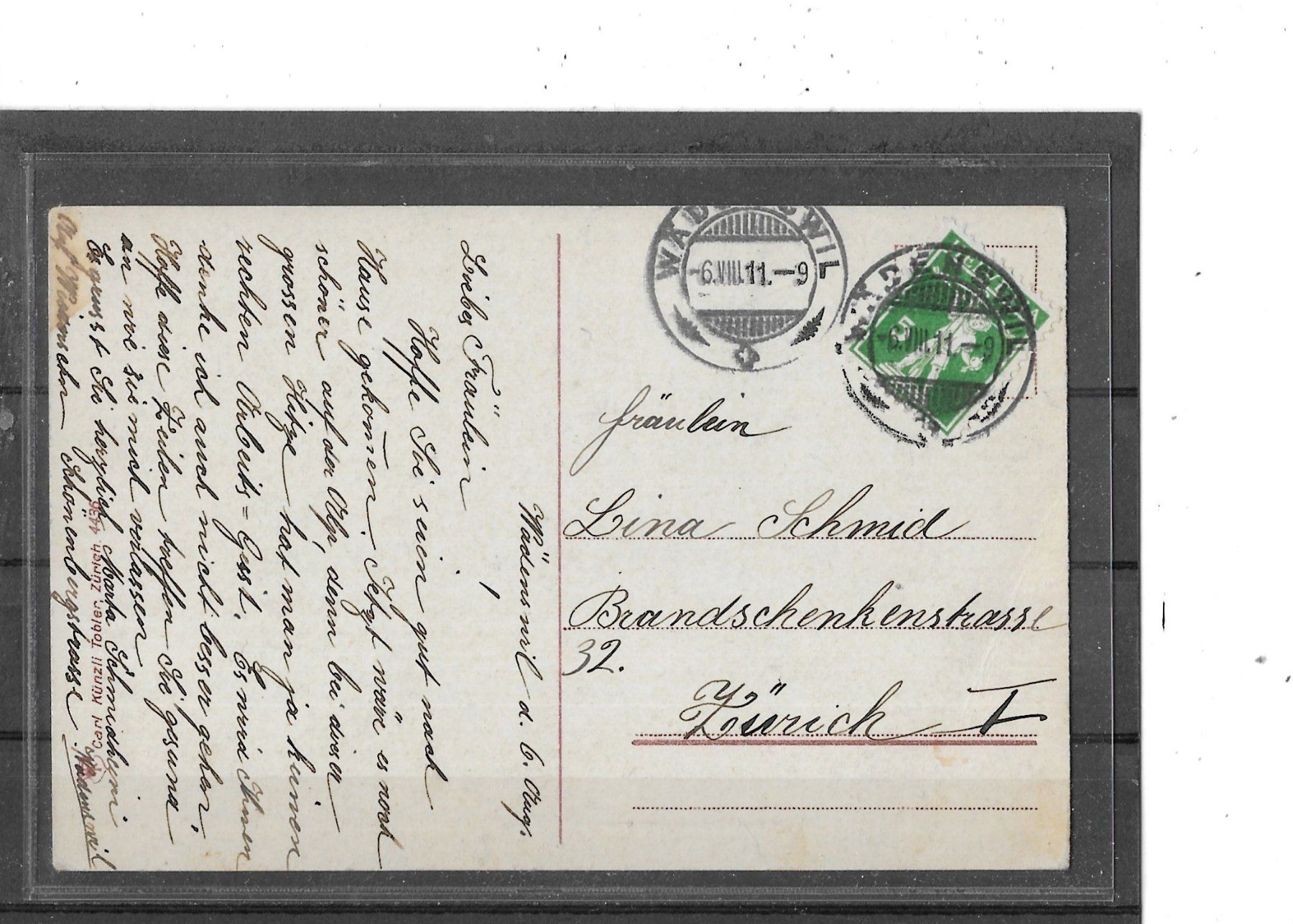Cartoline postali: ZH Wädenswil 1911 – Usato da Schocherswil venduto da Wilare 1