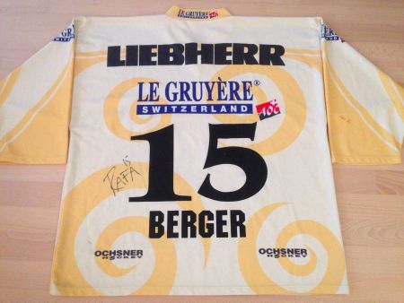 MATCHWORN # 15 BERGER HC FRIBOURG GOTTERON SIGNÉ XL HCFG