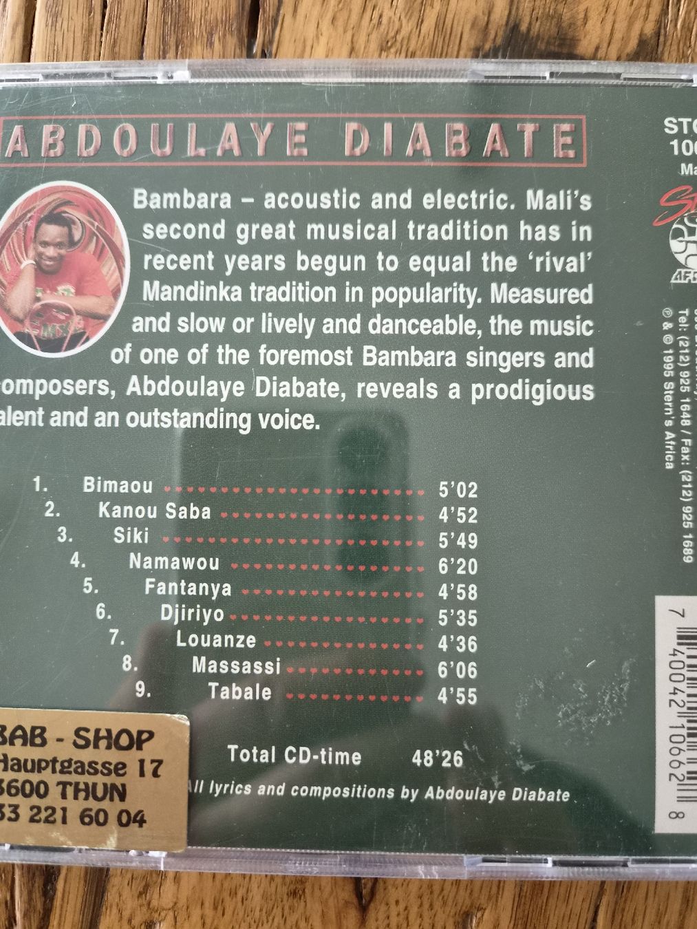 CD: ABDOLAYE DIABATE DJIRIYO – Usato da Zofingen venduto da Tinpan 3