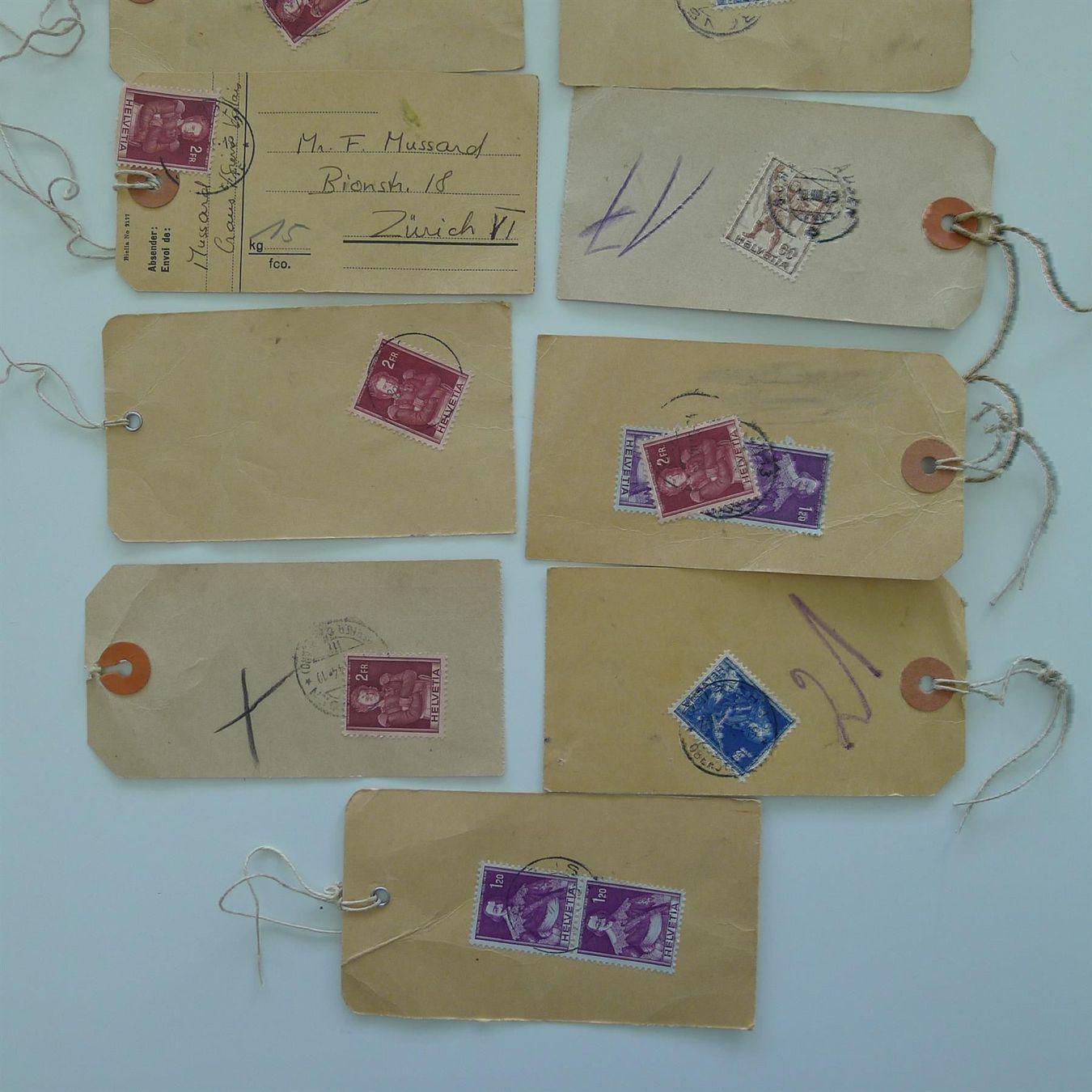 Tutti i francobolli: Paketadressen  Schweiz 11 Stück – Usato da Dagmersellen venduto da wyss1982 2
