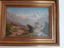 Oelbild Ruine Unspunnen in Widerswil Kt. Bern 1899