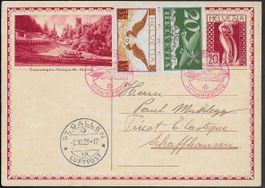 1929 BILD-Postkarte ZEPPELIN CH-Flug St.Gallen F4+F14 ab 1.-