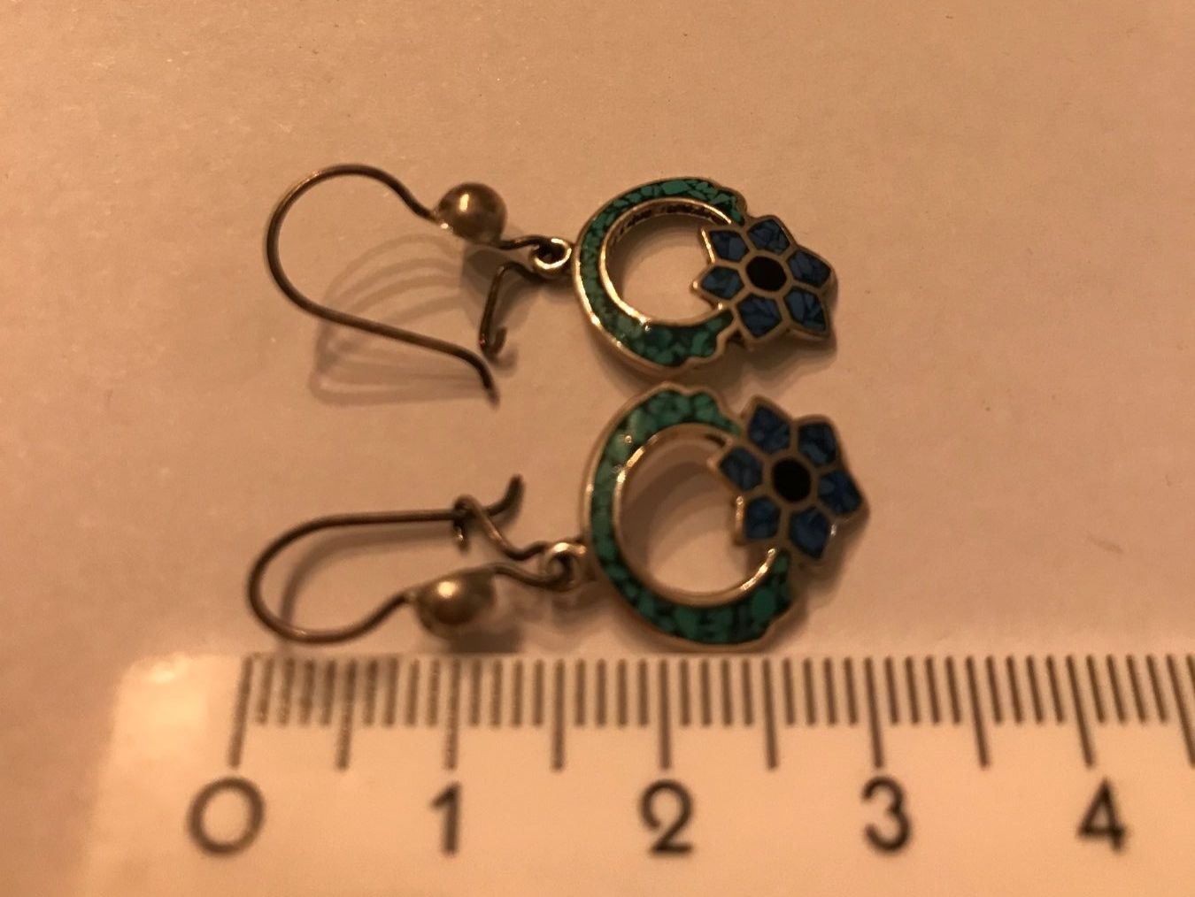 Orecchini pendenti & Orecchini a lobo: boucles d'oreilles turqoises fleur – Usato da Grimisuat venduto da eliseba88 6