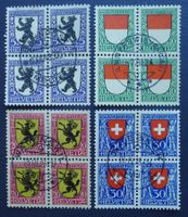 PJ 1924 Viererblöcke J29-J32 gestempelt, Kat: 460.-