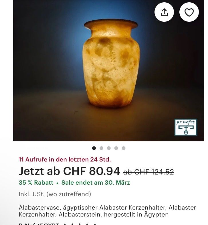 Vasi & Recipienti: Alabaster Vase Ägypten – Usato da Männedorf venduto da Maru83 4