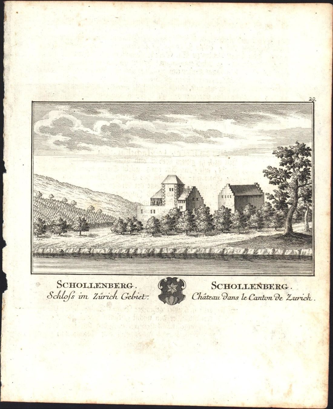 Incisioni: Schollenberg Flaach von Herrliberger 1754 – Usato da Rafz venduto da Helvet32