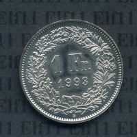 CHF___1.00 1993 stgl * nigelnagelneu! 1 Franken