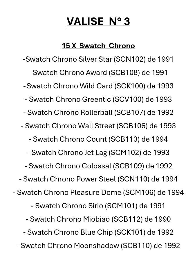Swatch Uhren: Collection exceptionnelle de montres - 75 SWATCH collector – Neu und originalverpackt aus Bottens von Jafar55 5
