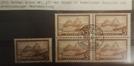 4336) 177, Mythen Einzel und im 4-Block Zentrumstempel