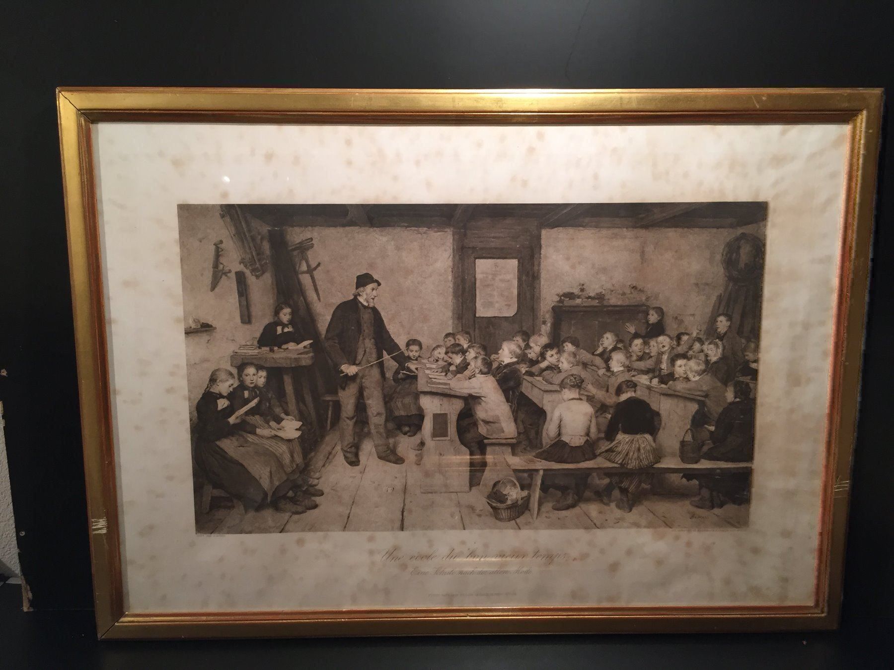 Grafica & Litografie: Albert Anker, "Eine Schule nach der...." – Usato da Einsiedeln venduto da artgallery59
