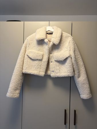 Übergangsjacke cropped Teddyoptik