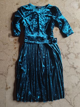 Satin Kleid blau Gr. M