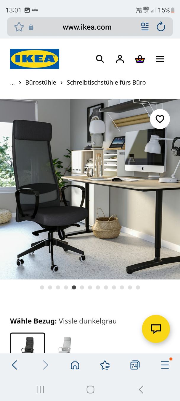 Ikea Sedie: Ikea Markus Bürostuhl - Dunkelgrau Vissle – Usato da Perlen venduto da Safari_23 4