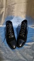 Damen Schnürstiefeletten schwarz Leder Grösse 37