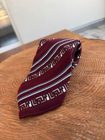 Krawatte Lanvin Paris Seide bordeaux gemustert oryginal