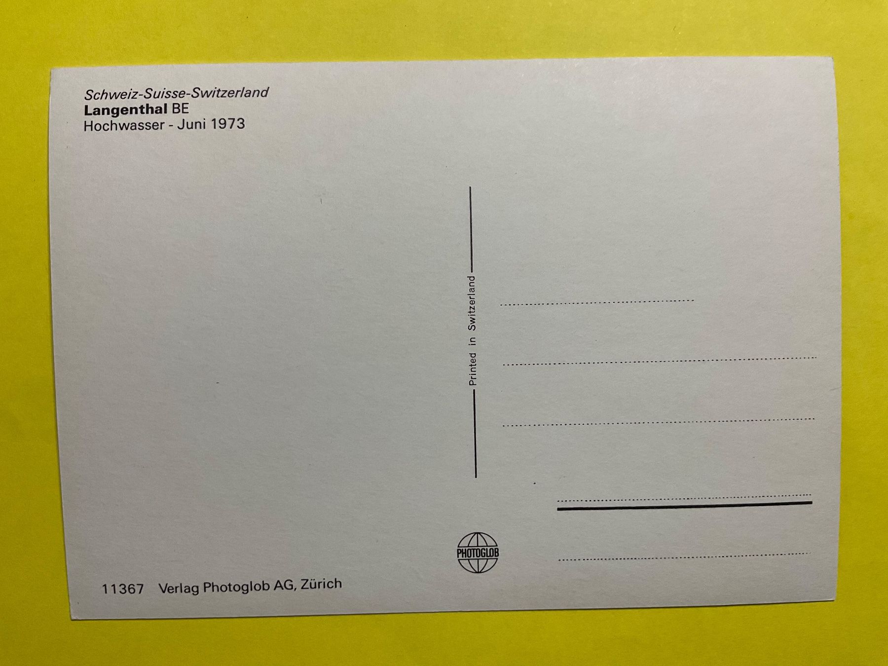 Cartes postales: AK Langenthal Hochwasser Juni 1973 – D'occasion à Zürich par tol_b7c7 1