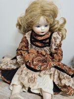 Alte Porzellan Sammler Puppe 70ern, 48 cm