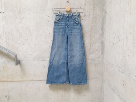 NEUF,Jeans H&M, bleu denim clair, super wide leg, fille, 140