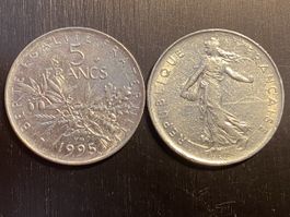 France, 5 Fr 1995 nickel 